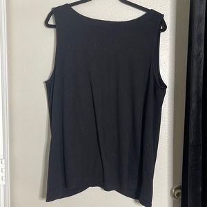 Loft Black Button Back Shell Tank Top | Size XXL
